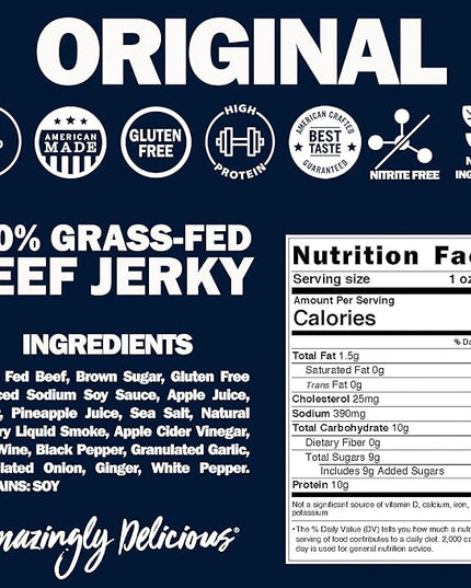 Field Trip Beef Jerky, Original, 1 Oz Bag, 12 Bags/carton