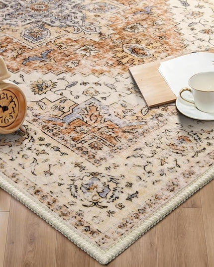 Ciicool Washable Runner Rug, 2'x5' Kitchen Non-Slip Vintage Carpet Rug Runners for Hallways Bedroom Kitchen Laundry Room Bathroom Decor