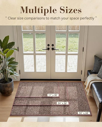 MontVoo Door Mat Indoor Entrance Doormat, Absorbent Durable Rubber Non Slip Front Door Mat for Inside Entry Entryway Dirt Trapper Welcome Mat, Red 24''x36''