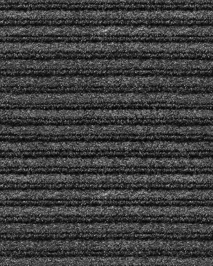 House, Home and More Indoor Outdoor Double-Ribbed Carpet Runner with Skid-Resistant Rubber Backing - Smokey Black - 3 Feet x 20 Feet