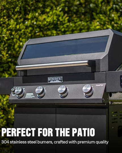 Monument Grills 4-Burner Liquid Propane Gas Smart bbq Grill Denali 425 with Cooking Plate(2 Items)