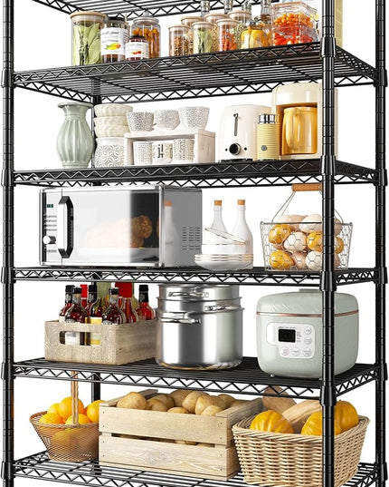 REIBII 71" H Metal Shelves 6 Tier Storage Shelves 1200LBS Adjustable Shelving Units and Wire Shelving Unit Storage Rack Shelf Metal Shelving, 71" H x 29" W x 14" D