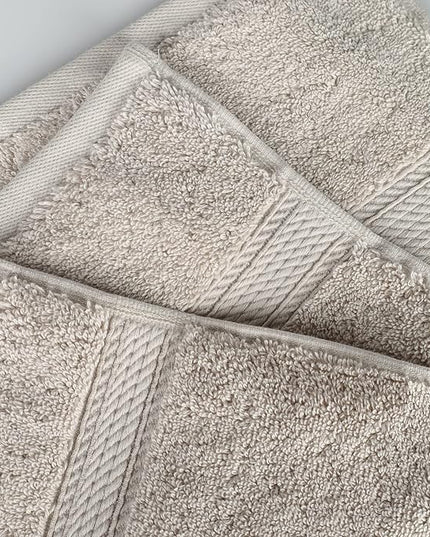 Superior Egyptian Cotton Pile 8 Piece Towel Set, Includes 2 Bath, 2 Hand, 4 Face Towels/Washcloths, Ultra Soft Luxury Towels, Thick Plush Essentials, Guest Bath, Spa, Hotel Bathroom, Stone