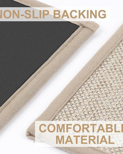 LEKEEPGO Door Mat 17"x29", Non Slip Door Mat Indoor Entrance, Rubber Backing Indoor Door mat Washable Absorbent Low-Profile Doormat Front Entryway Entry Resist Dirt Inside Door Mats, Khaki