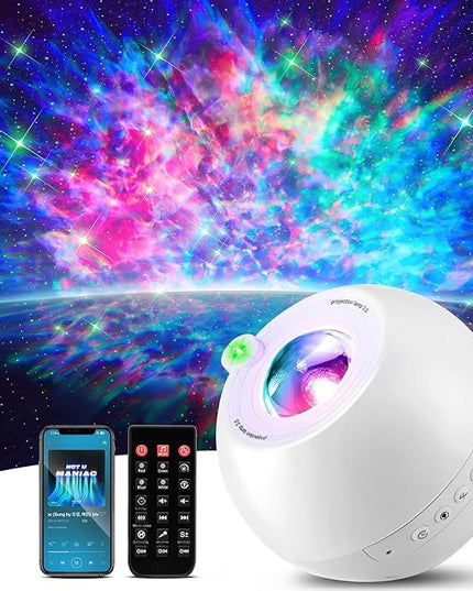 Star Projector, 15 Sounds & 15 Colors & Bluetooth Speaker, Galaxy Light Projector for Bedroom, Star Lights for Ceiling Projector, Kids Night Light