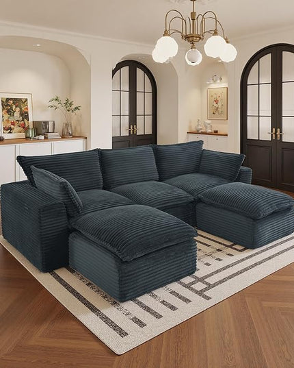 110" Sectional Couches for Living Room Boneless Couch Upholstered Cloud Couchs Sectional Modular Sectional Sofa with L Shaped