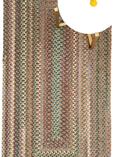 Capel American Heritage Moss Multi 2' 0" X 6' 0" Runner Concentric Rectangle Braided Rug