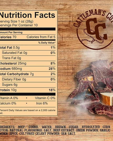 Cattleman's Cut Original Beef Jerky, 10 Ounce