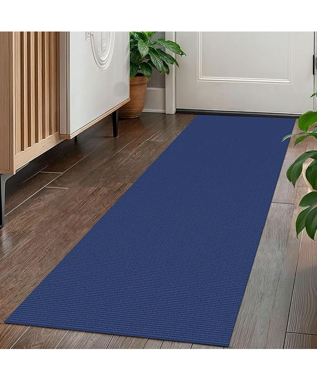 KOZYFLY Washable Runner Rug 2x5 Ft Runners for Hallways Throw Rug with Rubber Backing, Braided Cotton Entryway Runner Indoor, Carpet Runners for Hallway Kitchen Entryway Bedroom, Royal Blue