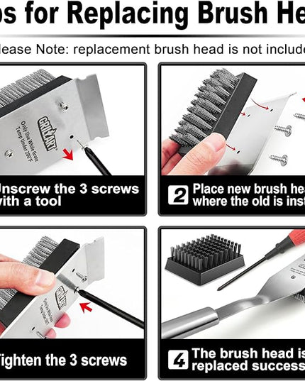 GRILLART Grill Brush and Scraper, Wire BBQ Grill Brush for Outdoor Grill, 16.5” Grill Cleaning Brush BBQ Grill Accessories, Safe Grill Cleaner Brush-Ideal Gift for Men/Dad BBQ Brush for Grill Cleaning