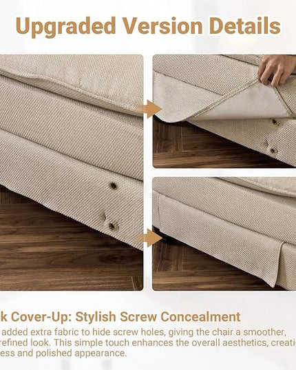 VINGLI 156" Cloud Couch, Comfy Modular Sectional Sofa Set for Living Room,U-Shaped Linen 4-Seat Convertible Loveseat Sofa with 3 Ottoman for Small Space.(Beige)