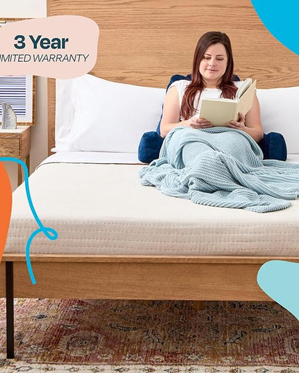 LINENSPA Reading Pillow with Shredded Memory Foam- Back Pillow for Sitting in Bed, Reading, Gaming, Watching TV – Bed Chair Pillow with Arms, Dorm Room Essentials, Navy
