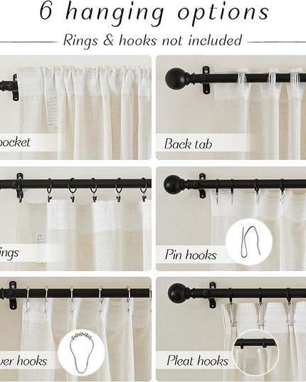 NICETOWN Linen Pinch Pleated Curtain for Bedroom/Living Room Thermal Insulated Back Tab Linen Curtain Drapes Soft Rich Material Light Reducing Drape Panels for Window, 2 Panels, 52 x 84 Inch