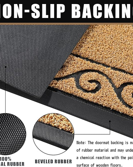 Yimobra Welcome Mats for Front Door 29.5x17, Heavy Duty Waterproof Outdoor Door Mat Outside Entrance, Non-Slip Low Profile Indoor Entryway Mat for Garage Patio, Yellow