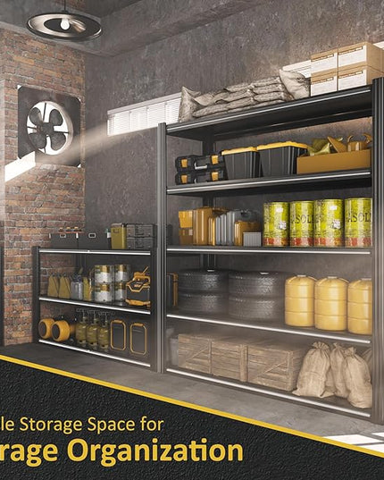 48" W Garage Shelving Heavy Duty 3030Lbs Storage Shelf 5 Tier Adjustable Shelving Units Metal Garage Storage Shelves for Basement, Commercial, Warehouse, Industrial, 72" H x 48" W x 24" D,