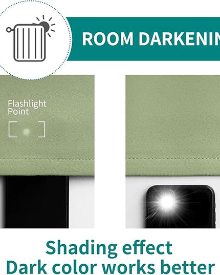 BGment Room Darkening Curtains 63 Inches Long - Grommet Thermal Insulated Drapes Window Treatment Curtains for Bedroom, 2 Panels, 70 x 63 Inch, Grass Green