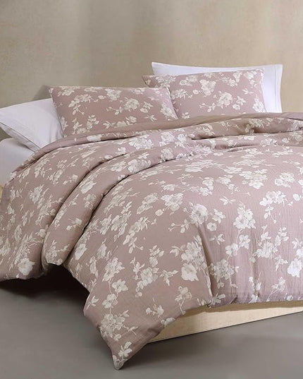 Calvin Klein - King Duvet Cover Set, Floral Inspired Soft Bedding with Matching Shams, Oeko-Tex Certified (Eternity Floral Pink, King)