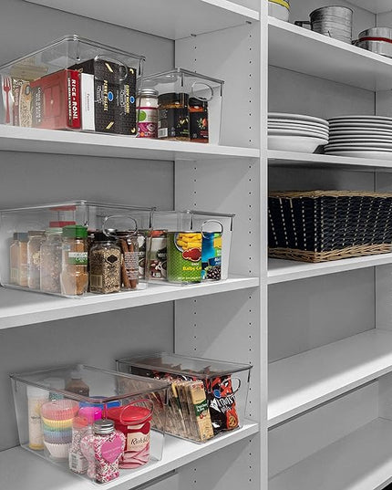 ClearSpace Plastic Storage Bins With lids, 4 Pack – Perfect Pantry Organization and Storage – Fridge Organizer, Pantry Storage Containers and Storage Bins, Cabinet Organizers