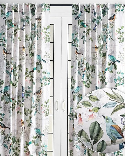 Maison d' Hermine Curtains for Living Room 100% Cotton 124 inch Length Two Panels Light Filtering Curtains for Bedroom Windows with Rod and Loop Pockets Drapes (Solstice Ecru, 50" W x 124" L)