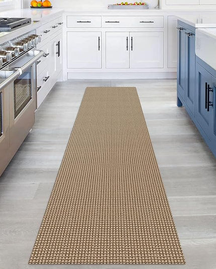 KOZYFLY Boho Runners for Hallways 2x8 ft Washable Kitchen Runner Non Slip Rubber Backed Hall Runners Cotton Entryway Runner Rugs Floor Carpet for Indoor Backdoor Bedroom Kitchen, Tan/Orange/Brown