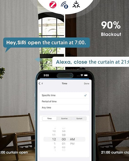 SmartWings Automatic Curtain Opener with Drapery, Motorized Vertical Blinds with Remote, Electric Closet Doors Sliding Panels Compatible with Alexa Google Homekit, 90% Blackout Sierra Grey