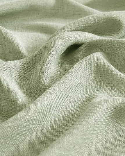 MIULEE Sage Green Linen Curtains 84 Inch Length for Bedroom Living Room, Soft Thick Linen Textured Window Drapes Semi Sheer Light Filtering Back Tab Rod Pocket Burlap Look Spring Decor, 2 Panels