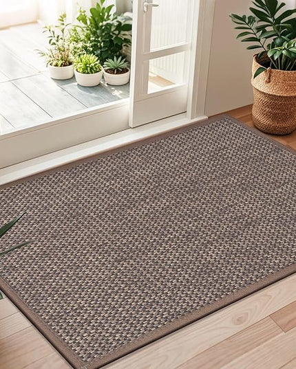 LEKEEPGO Door Mat 36"x59", Non Slip Door Mat Indoor Entrance, Rubber Backing Front Indoor Door Mats Washable Absorbent Low-Profile Doormat Entryway Entry Resist Dirt Inside Door Mats, Brown