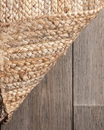 FRELISH DECOR Handwoven Jute Area Rug - 12x15 Feet Natural Yarn - Rustic Vintage Beige Braided Reversible Rectangular Rugs for Bedroom - Kitchen - Living Room - Farmhouse (12' x 15')