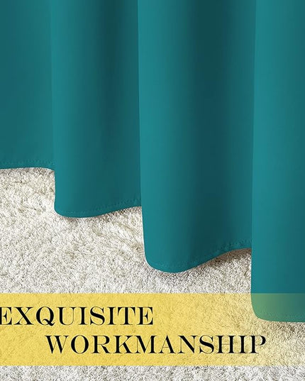 NICETOWN Blackout Curtains 120 inch Length for Sliding Glass Door, Grommet Thermal Insulated Room Darkening Sound Reducing Drapes for Room Divider, 1 Panel, W52 x L120, Peacock Teal