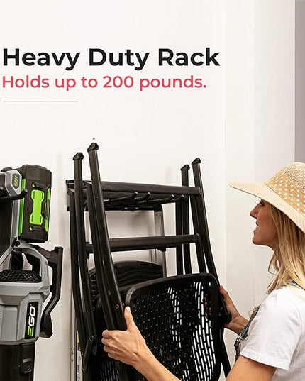 TIDYME Garage Tool Organizer Wall Mount - 32 inches - Sturdy Storage Rack with Adjustable Hooks, Anti-Rust - Easy Installation, 200lbs Capacity - Garden Tool Organizer (02 Racks & 04 Hooks)