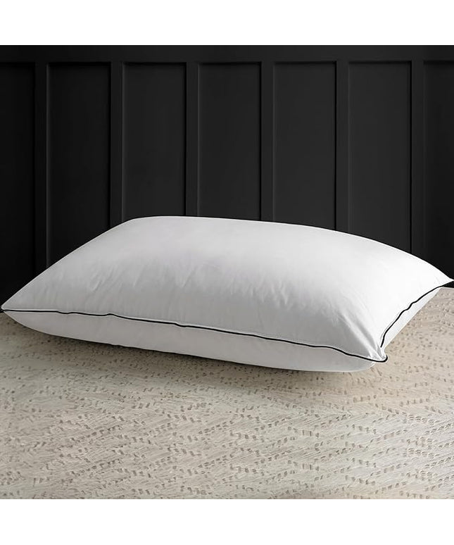 APSMILE Medium Firm Feathers Down/Poly Pillow King Size Pack of 1, Luxury Feather Pillow for Sleeping, 100% Organic Cotton Cover Hotel Collection Bed Pillows (White, 20"x36")