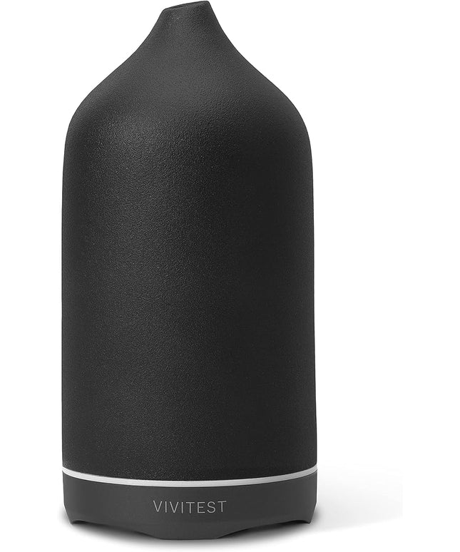 VIVITEST Diffusers for Essential Oils,Stone Oil Diffuser,Ceramic Essential Oil Diffusers Black for Home (250ML)