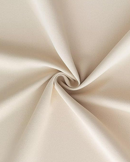 Beige Curtains 96 Inch Length 2 Panels Set, Light Filtering Curtains for Living Room 96 Inch Long, Grommet Energy Saving Semi Sheer Drapes for Bedroom Window(W52 x L96)