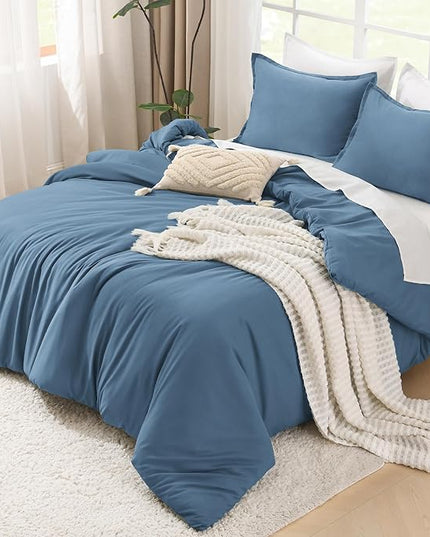 Litanika Comforters Twin/Twin XL Size Ocean Blue, 2 Pieces Lightweight Solid Bedding Set & Collections, All Season Fluffy Bed Set (66x90 Inches Comforter & 1 Pillowcase)