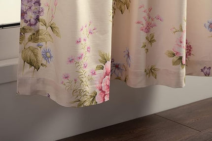 Maison d' Hermine Curtains for Living Room 100% Cotton 124 inch Length One Panel Light Filtering Curtains for Bedroom Windows with Rod and Loop Pockets Drapes (Swyncombe Fuchsia, 50" W x 124" L)
