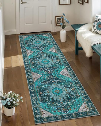 Ciicool 2x7ft Entryway Runner Rug, Washable Rug Non Slip Low Pile Pet Friendly Indoor Floor Long Carpet Hallway for Bathroom Kitchen Living Room Bedside