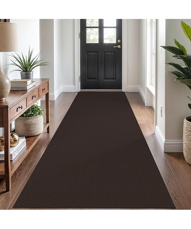 KOZYFLY Washable Runner Rug 3x8 ft Non Slip Runners for Hallways Kitchen Rugs Bobo Entryway Runner Indoor, Carpet Runners for Hall Entryway Bedroom, Dark Coffee/Brown