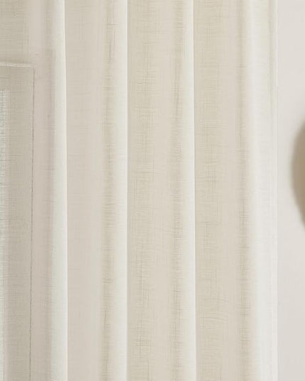 Joydeco Sheer Curtains 108 Inches Long, Cream Curtains for Living Room 2 Panels Set, Ivory Curtains Window Privacy Assured with Light Filtering(W52 x L108 Inch,Ivory)