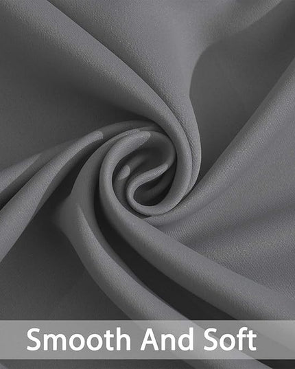 Yakamok Gray Blackout Curtains Room Darkening Thermal Insulated with Grommet Window Curtain for Bedroom, 52Wx108L inch, Grey, 2 Panels