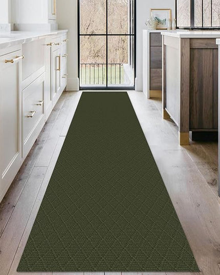 KOZYFLY Runner Rug 2x10 Ft Washable Runners for Hallways Non Slip Rubber Backed Kitchen Runners, Braided Cotton Entryway Runner Indoor, Floor Carpet for Hallway Kitchen Entryway, Dark Green