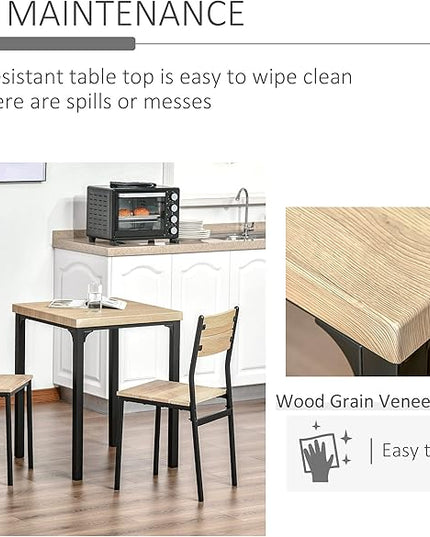Small Space Dining Table Set for 2 Modern Kitchen Table and Chairs Compact Design Ideal for Apartments and Breakfast Nooks