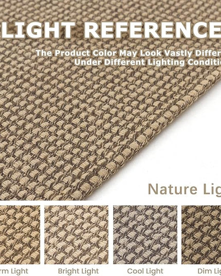 KOZYFLY Area Rug Runner Sets of 2 Pcs 2x3 and 2x6 Washable Kitchen Rugs Non Slip Rubber Backed Hallway Rug Woven Cotton Entrance Rugs for Front Porch Bathroom Kitchen Bedroom, Tan/Orange/Brown