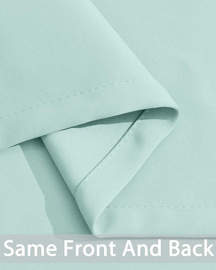 Yakamok Aqua Blackout Curtains, Thermal Insulated Light Blocking Blackout Drapes for Living Room(52Wx45L,2 Panels)