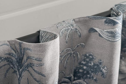 Maison d' Hermine Curtains for Living Room 100% Cotton 84 inch Length One Panel Light Filtering Toile Curtains for Bedroom Windows with Rod and Loop Pockets Drapes (Savana Jouy Blue, 50" W x 84" L)