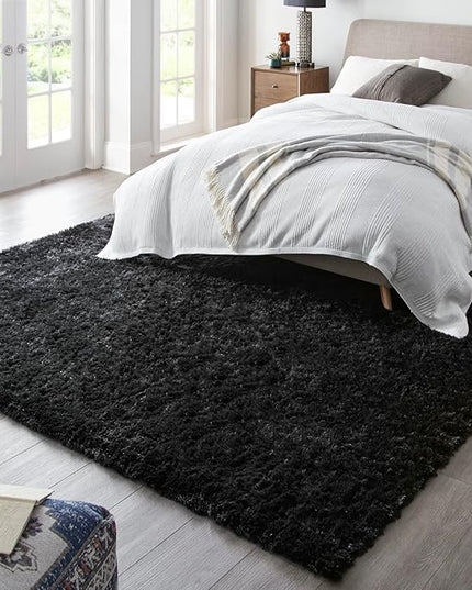 Ophanie 6x9 Black Rugs for Living Room, LargeFluffy Shag Fuzzy Plush Soft Living Room Area Rugs, Floor Shaggy Carpets for Bedroom, Carpet for Kids Boys Girls Dorm Nursery Home Decor Aesthetic