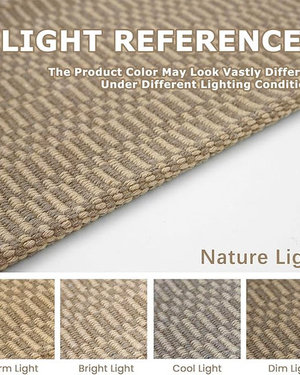 KOZYFLY Washable Runner Rug 2x6 Ft Runners for Hallways Kitchen Runners with Rubber Backing Braided Cotton Entryway Runner Indoor, Carpet for Hallway Kitchen Entryway Bedroom, Beige/Khaki