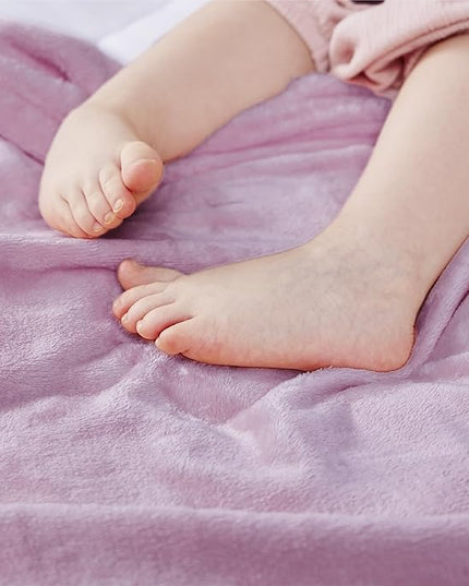 Bedsure GentleSoft Bedding Fleece Blanket for Girls and Boys - Soft Cozy Cute Small Throw Blankets for Travel, 43x55 Inches, Lilac