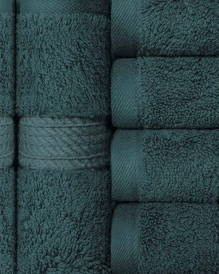 Superior Egyptian Cotton Pile Face Towel/Washcloth Set of 6, Ultra Soft Luxury Towels, Thick Plush Essentials, Absorbent Heavyweight, Guest Bath, Hotel, Spa, Home Bathroom, Shower Basics, Teal