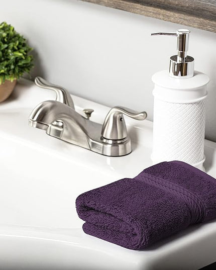 Superior Egyptian Cotton Pile 10 Piece Towel Set, Includes 2 Bath, 4 Hand, 4 Face Towels/Washcloths, Ultra Soft Luxury Towels, Thick Plush Essentials, Guest Bath, Spa, Hotel Bathroom, Plum