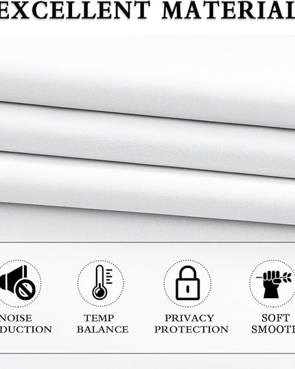 DONREN 2 Panels Pure White Half Blackout Curtains 84 Inches Long - Snowy White Light Blocking Thermal Insulated Livingroom Drapes Elegant Soft Durable Curtains,2 Panels W 42 x L 84 Inch